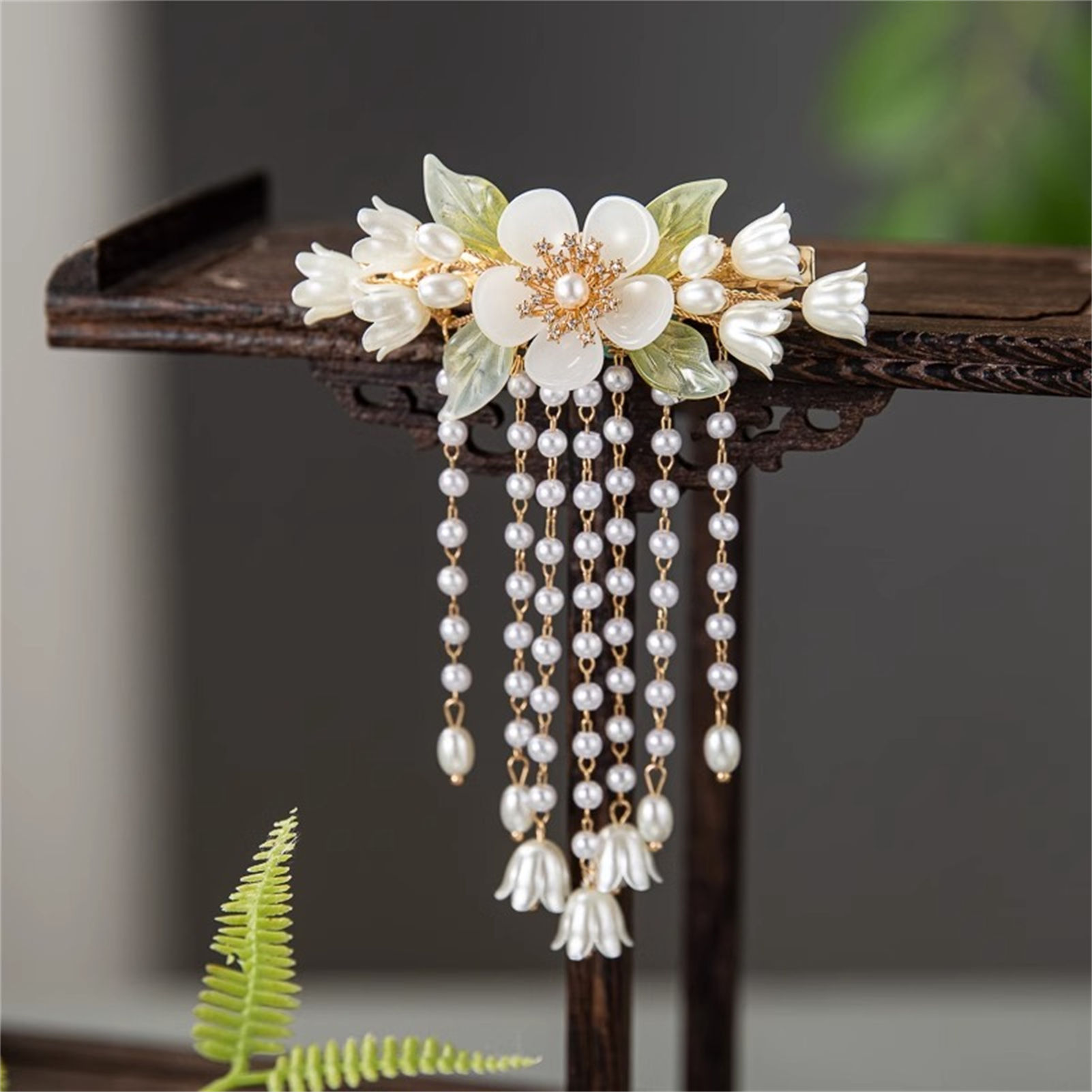 Vintage Flower Tassel Hair Cli - Orchid Phalaenopsis recension och pris
